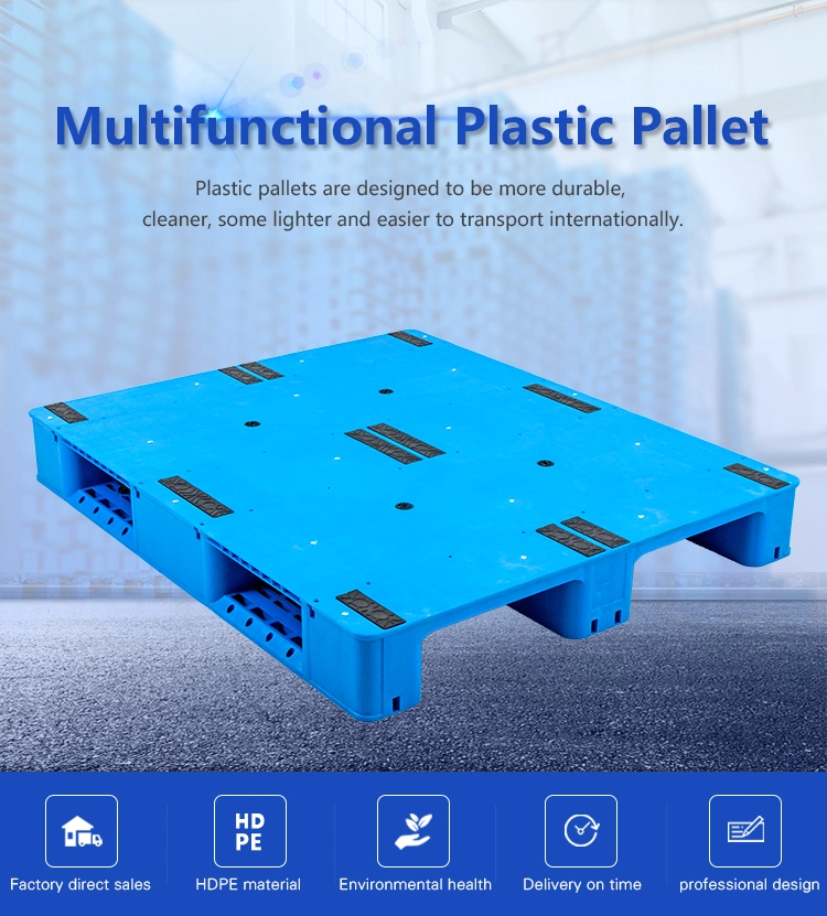 Heavy Duty Flat Top Strong Cheap Logistics Industrial Racking Plastic Pallet with Steels Reinforcement