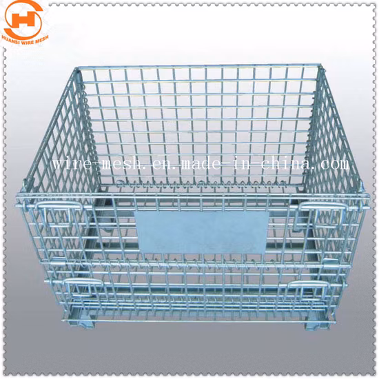 Collapsible Storage Steel Wire Mesh Container Stackable Metal Box Pallet