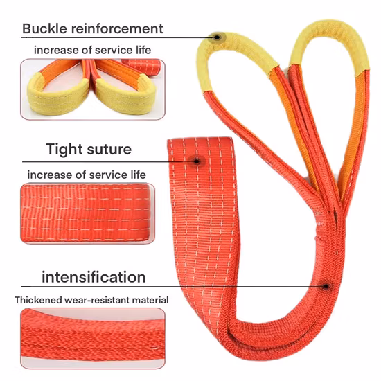 5ton Red High Quality Polyester Webbing Lifting Sling 100% Polyester