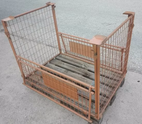 EU Type Logistics Warehouse Collapsible Stackable Wire Mesh Storage Metal Stillage