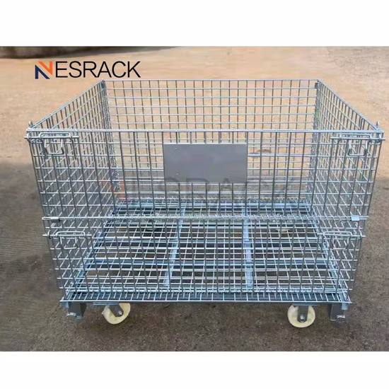 Mesh Box Wire Cage Metal Bin Storage Container Wire Mesh Pallet