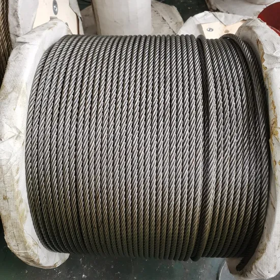 Fornecedor da China 6*19+FC 6mm cabo de aço galvanizado elétrico para guindaste de torre