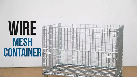 Caixas de armazenamento de metal galvanizadas por imersão a quente caixa dobrável malha gaiola de armazenamento palete de contêiner de fio