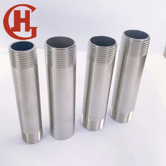 Fio externo de cabeça única de aço inoxidável 304 alongado 200mm tubo doméstico tubo de conexão industrial tubo soldado